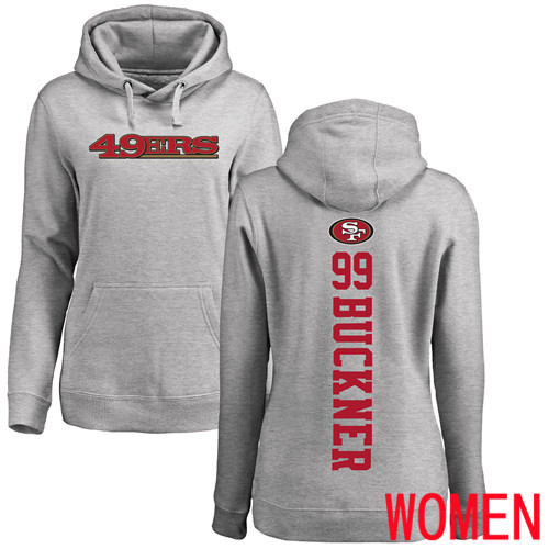 San Francisco 49ers Ash Women DeForest Buckner Backer #99 Pullover NFL Hoodie Sweatshirts